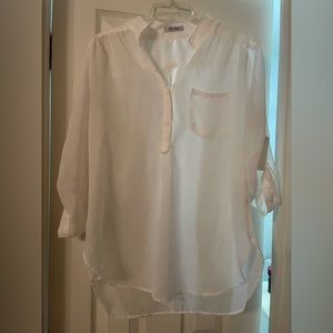 Large white sheer blouse